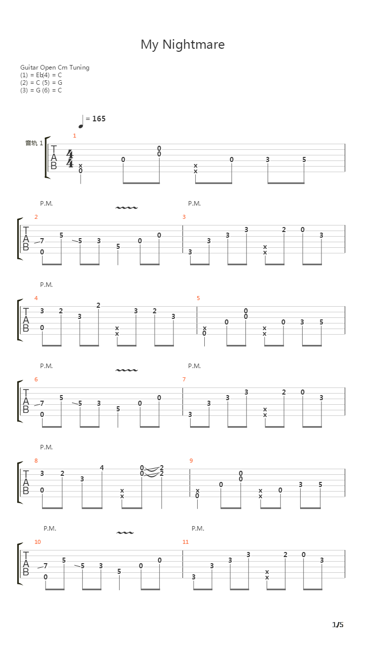 My Nightmare吉他谱