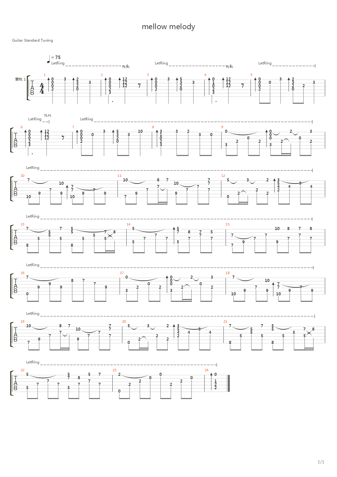 Sola - Mellow melody吉他谱