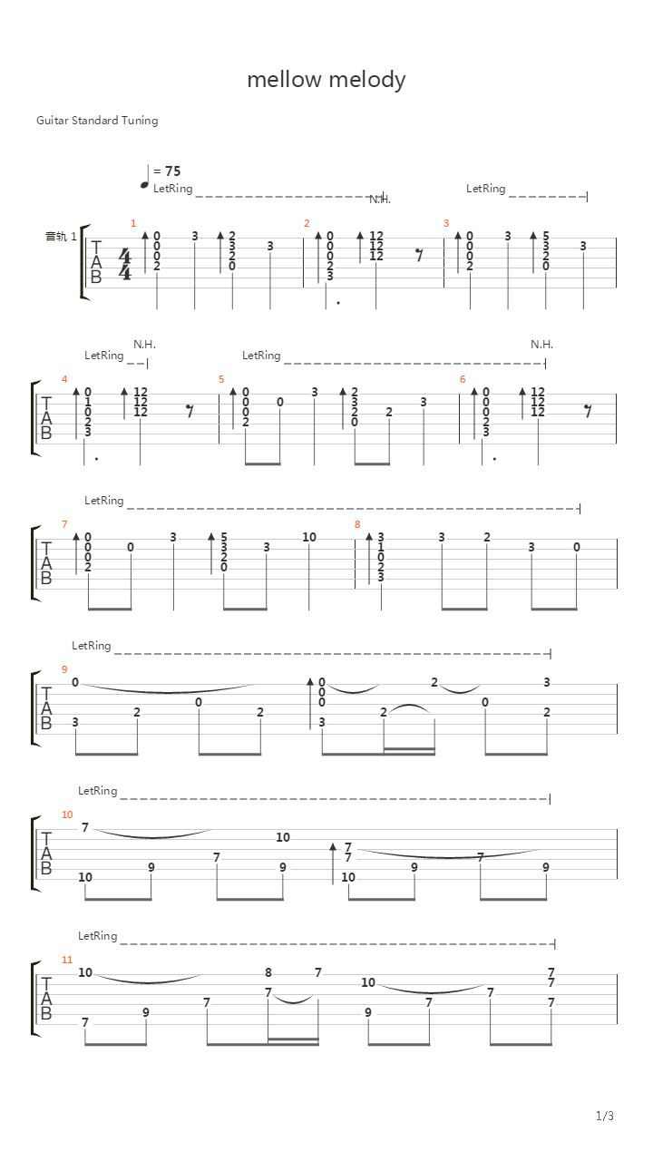 Sola - Mellow melody吉他谱