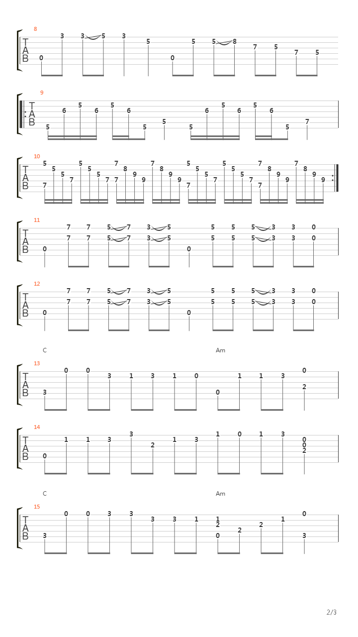bules in rain吉他谱