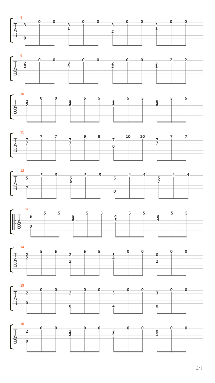 塔雷加练习曲吉他谱