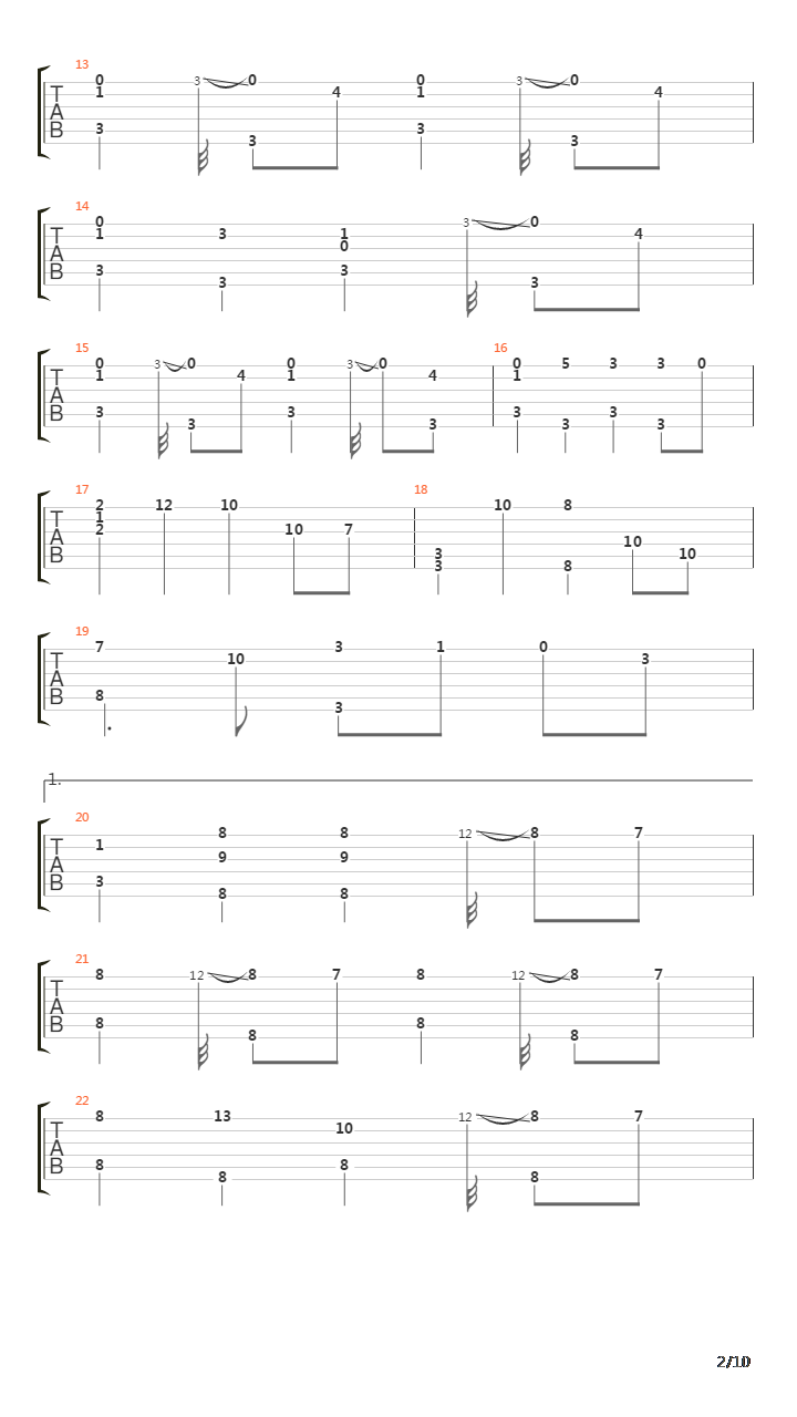 拉德斯基进行曲(降调)吉他谱