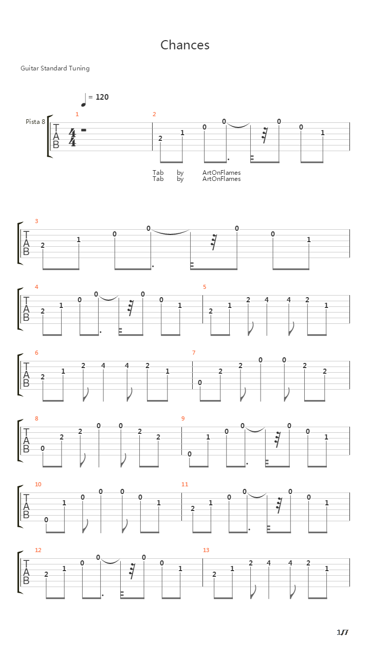 Chances吉他谱