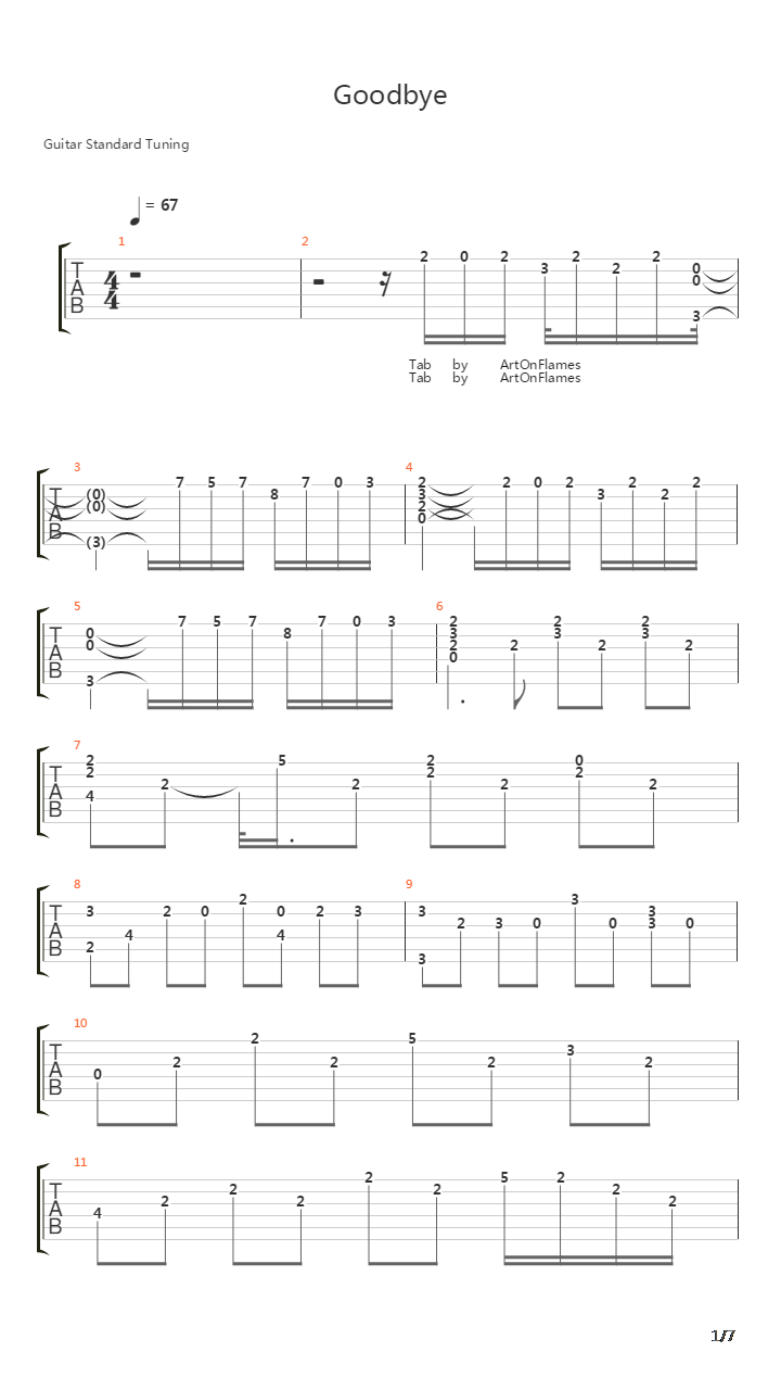 Goodbye吉他谱