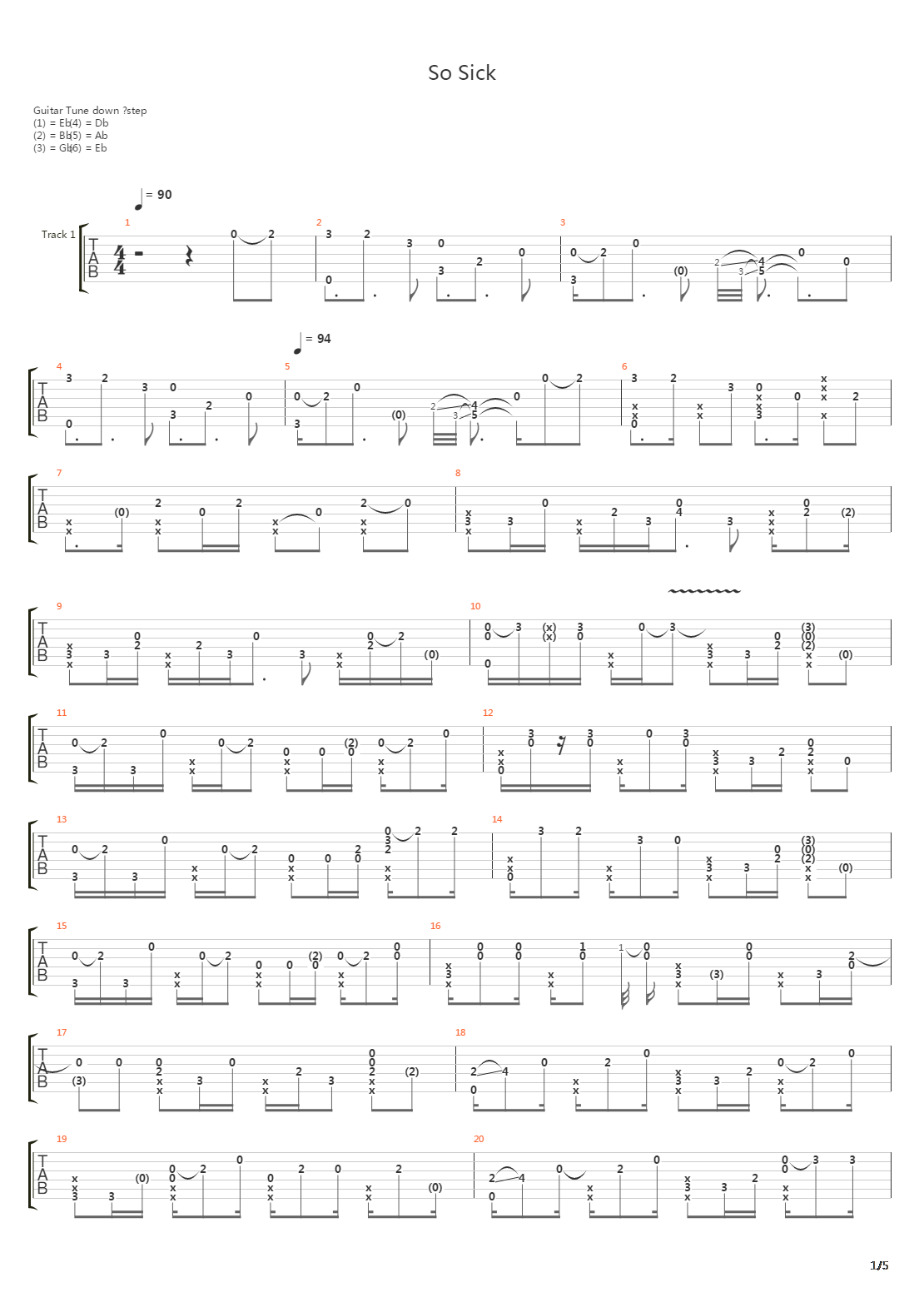 So Sick吉他谱