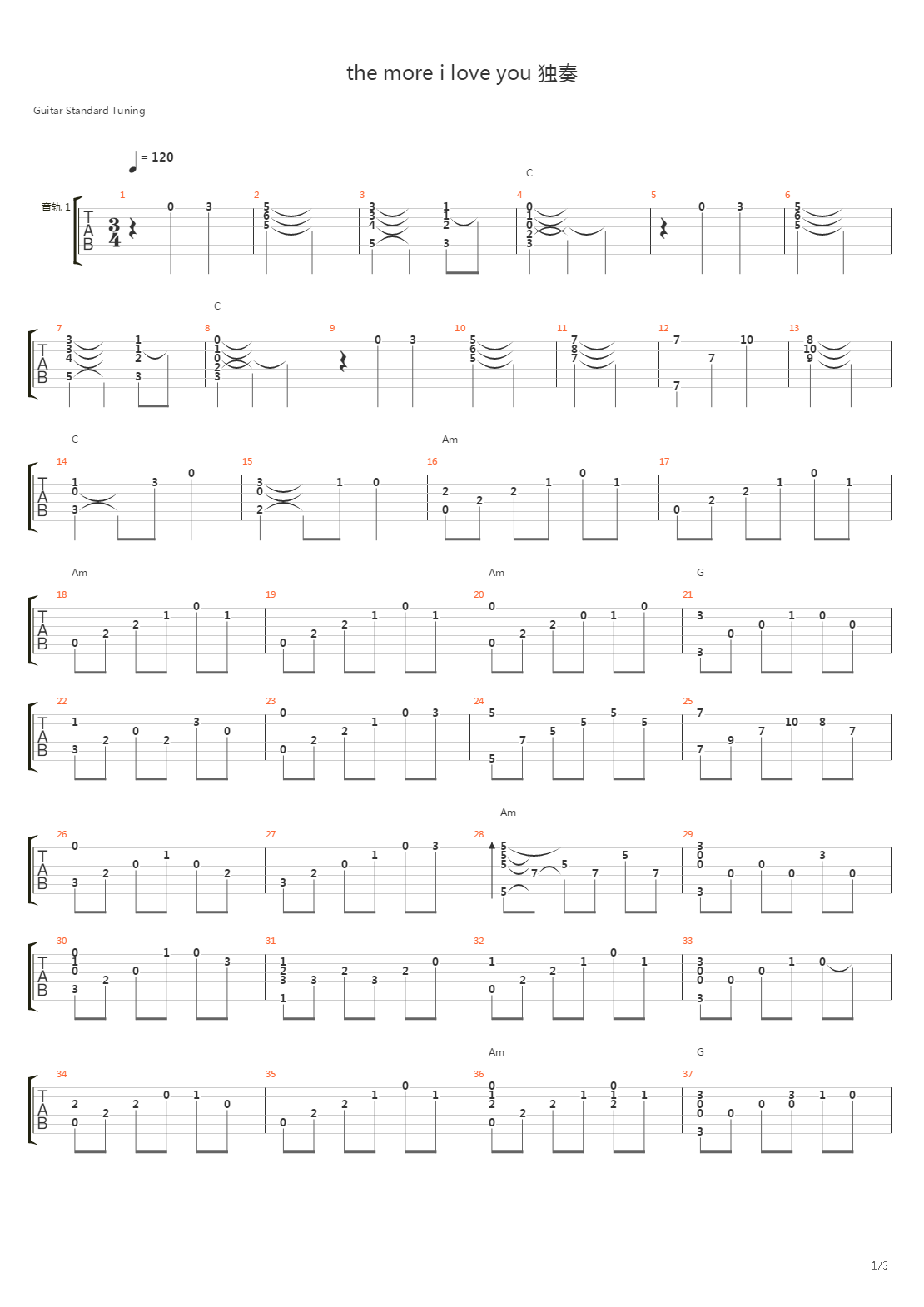 《The Classic》- the more i love you吉他谱