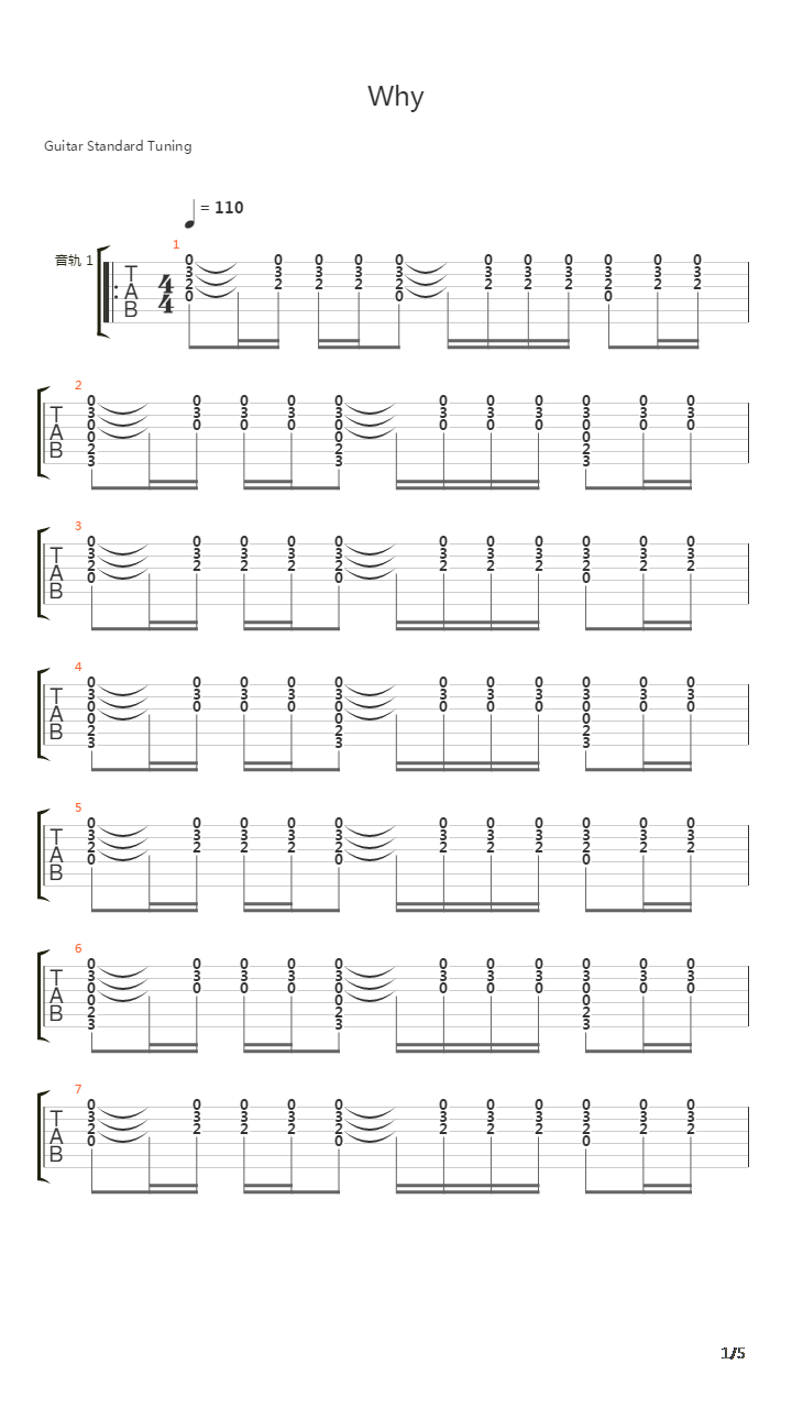 Why吉他谱