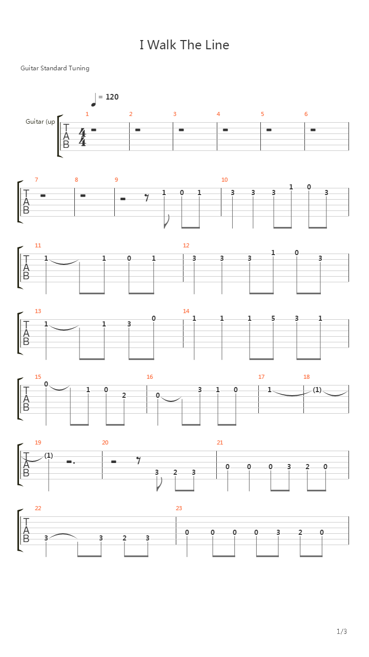 I Walk The Line吉他谱