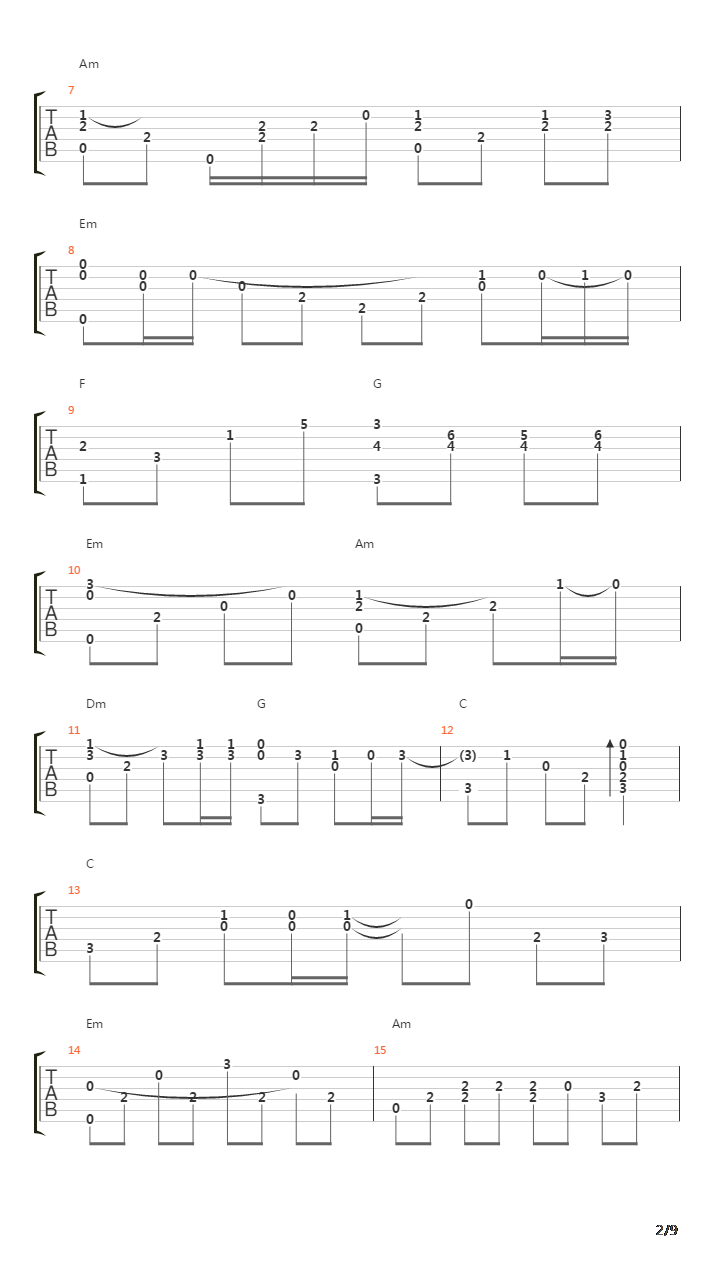 后来吉他谱