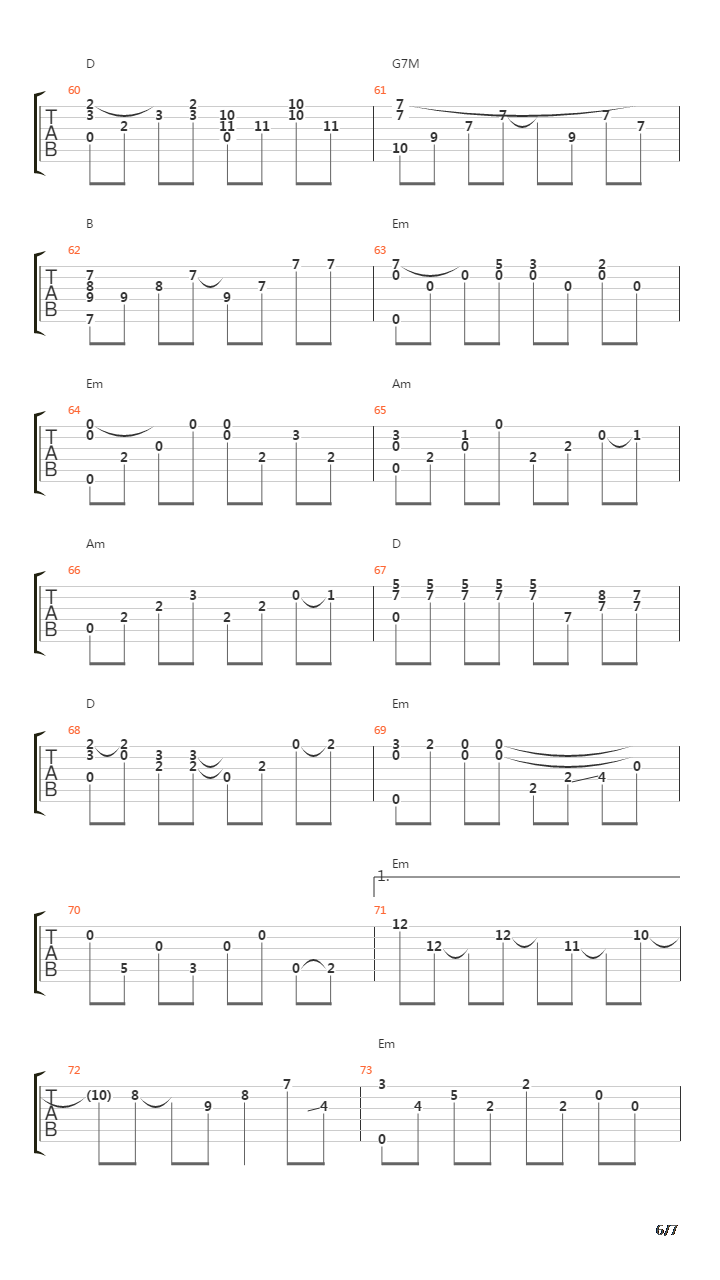 Casablanca（卡萨布兰卡）吉他谱