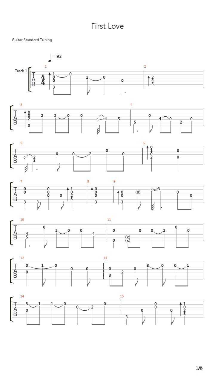 First love吉他谱