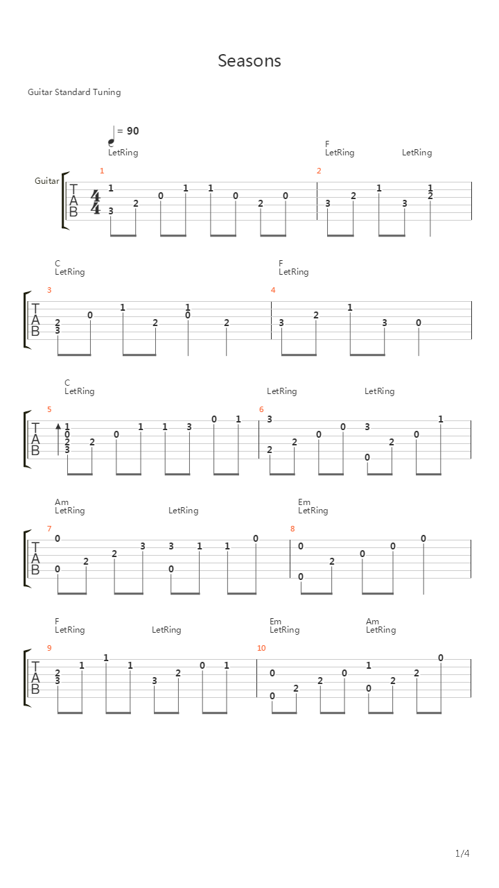 Мもくみ OST- Seasons吉他谱
