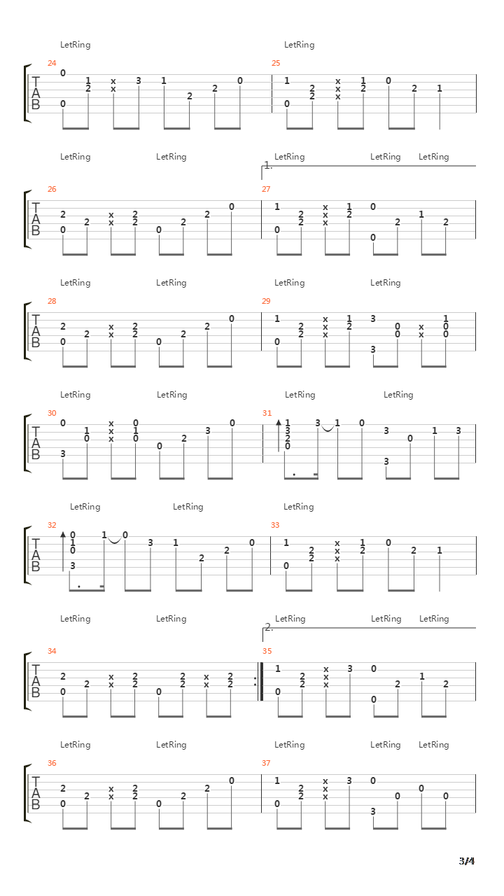 V3吉他谱