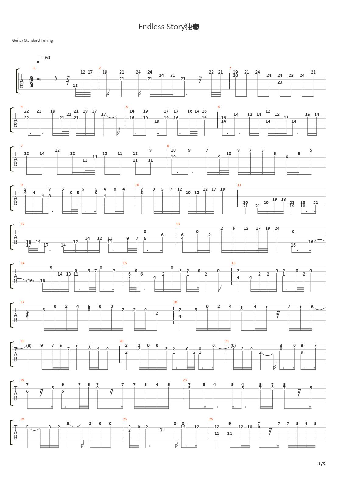NANA - Endless Story吉他谱