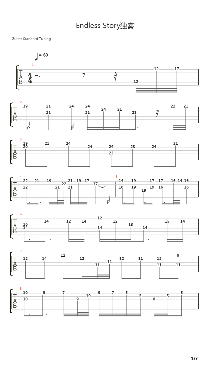NANA - Endless Story吉他谱
