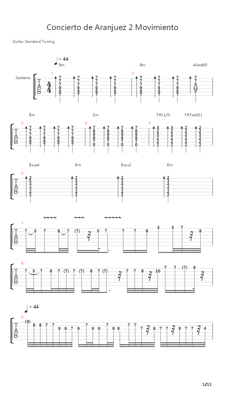 阿兰古斯协奏曲吉他谱