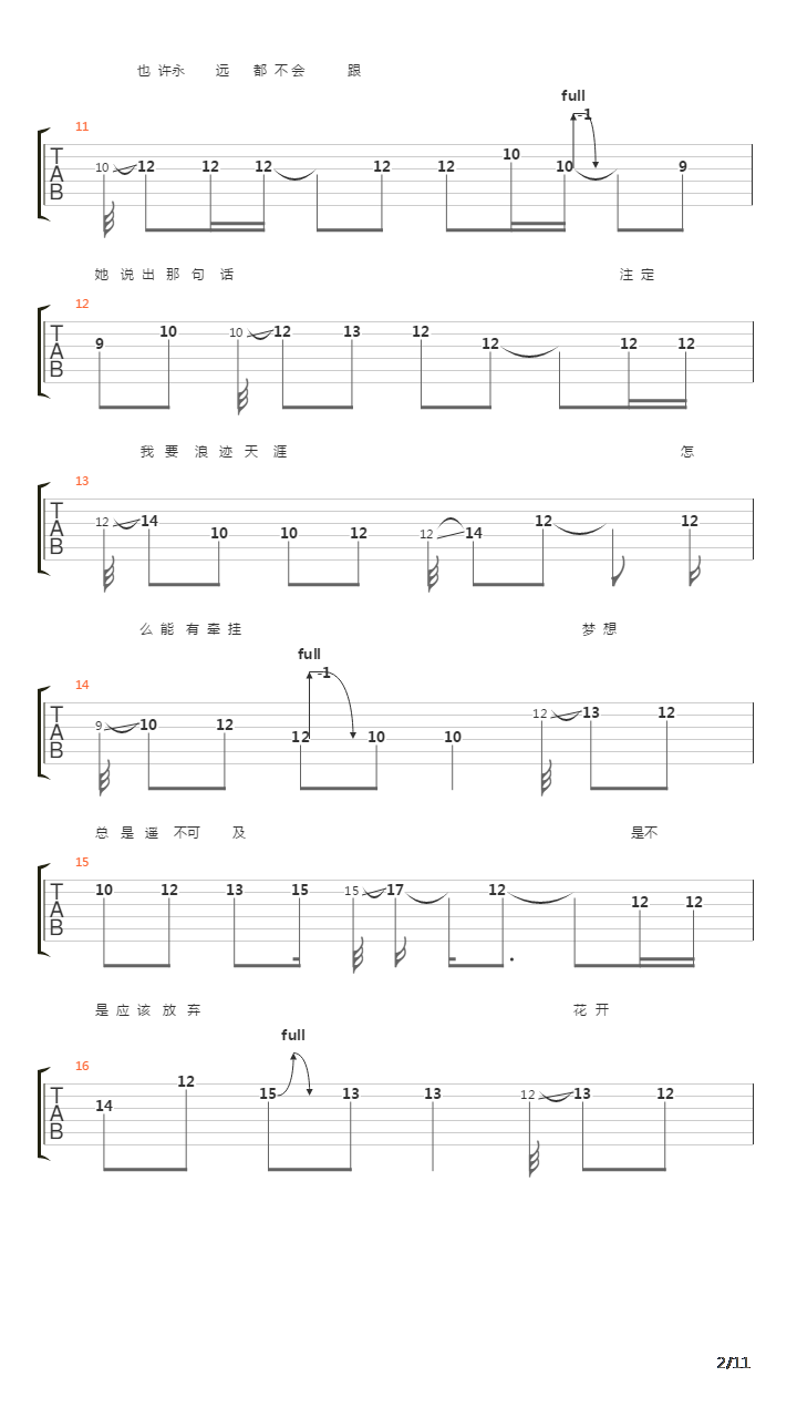 老男孩吉他谱