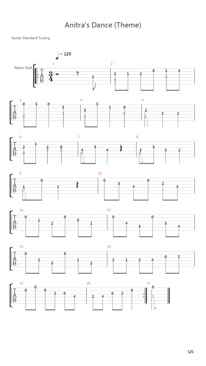Anitras Dance吉他谱