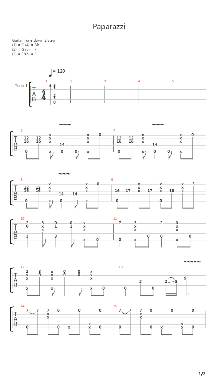Paparazzi吉他谱