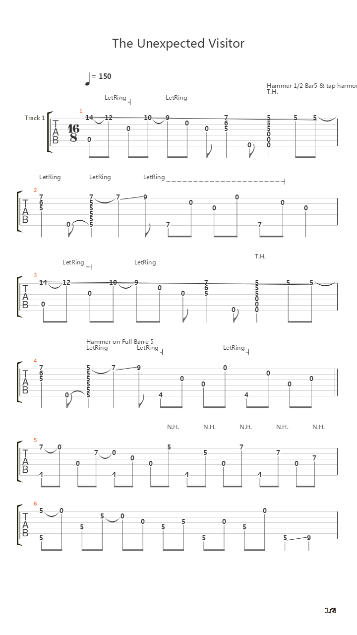 The Unexpected Visitor吉他谱
