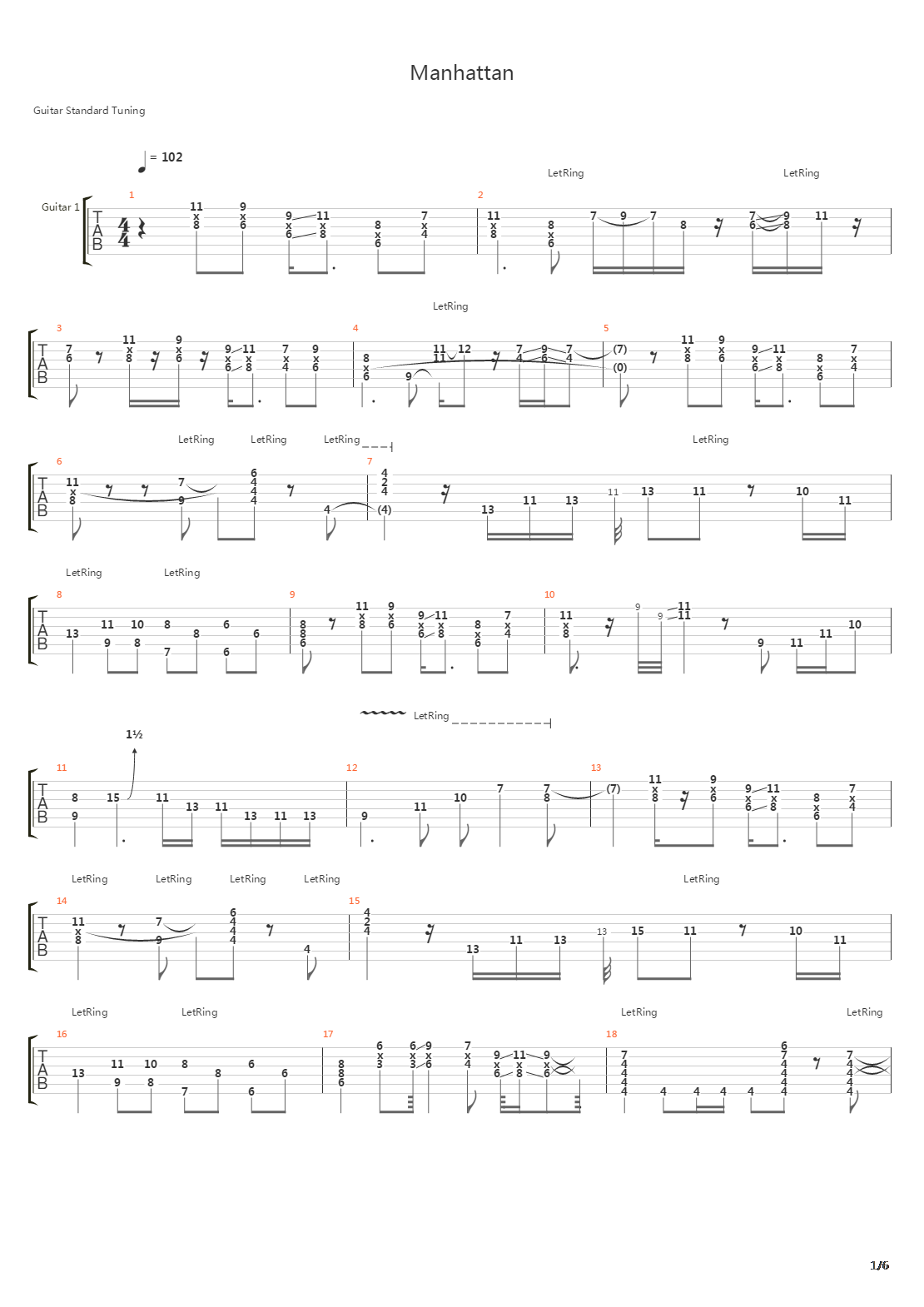 Manhattan吉他谱