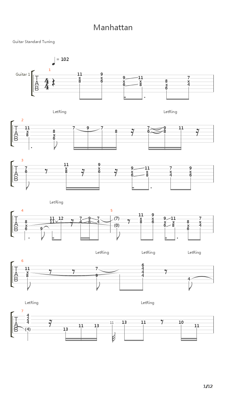 Manhattan吉他谱