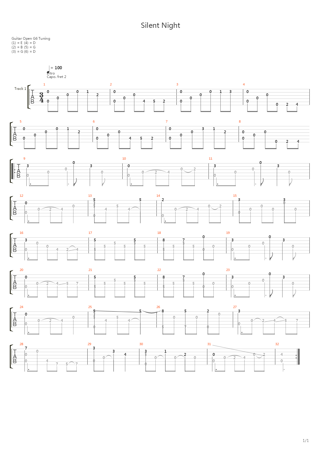 Silent Night吉他谱