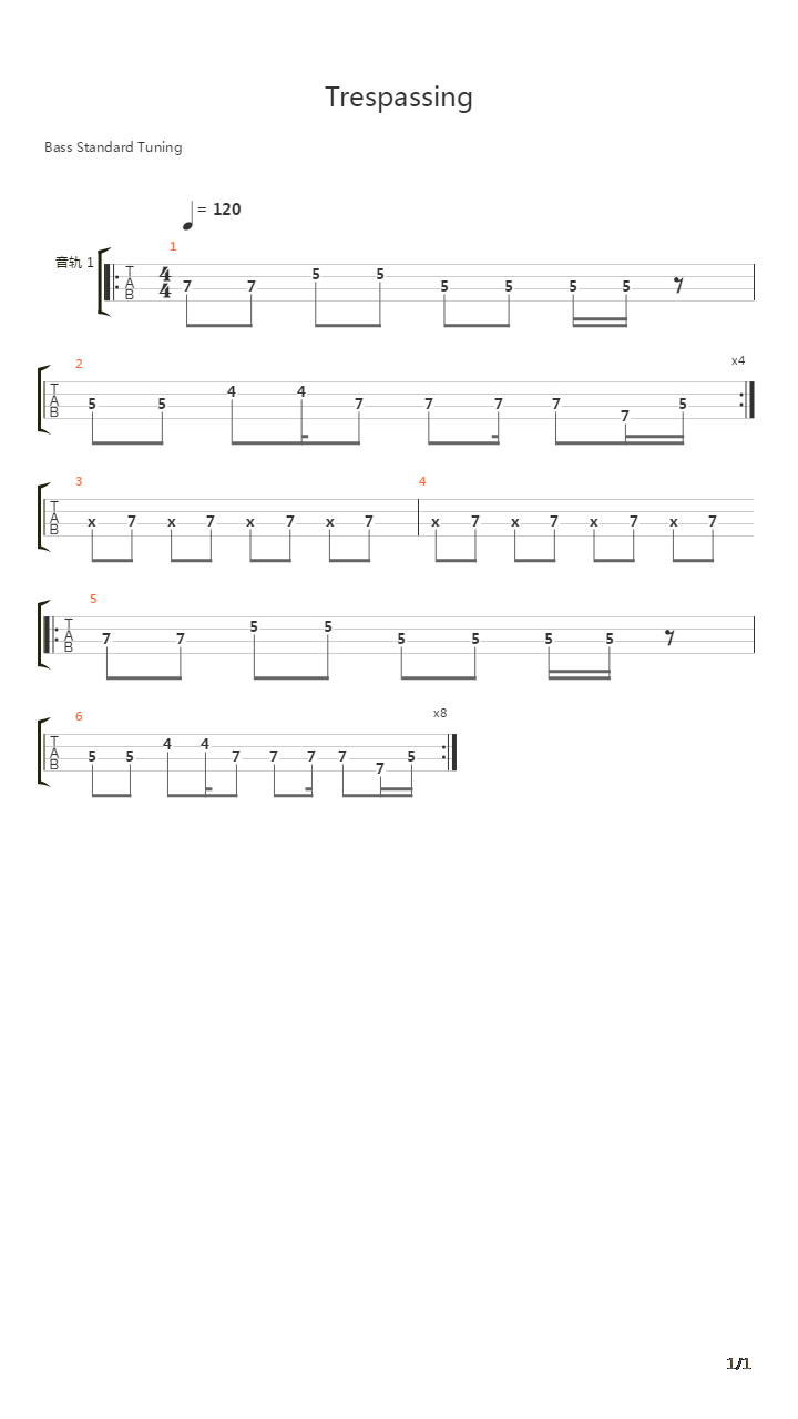 Trespassing吉他谱