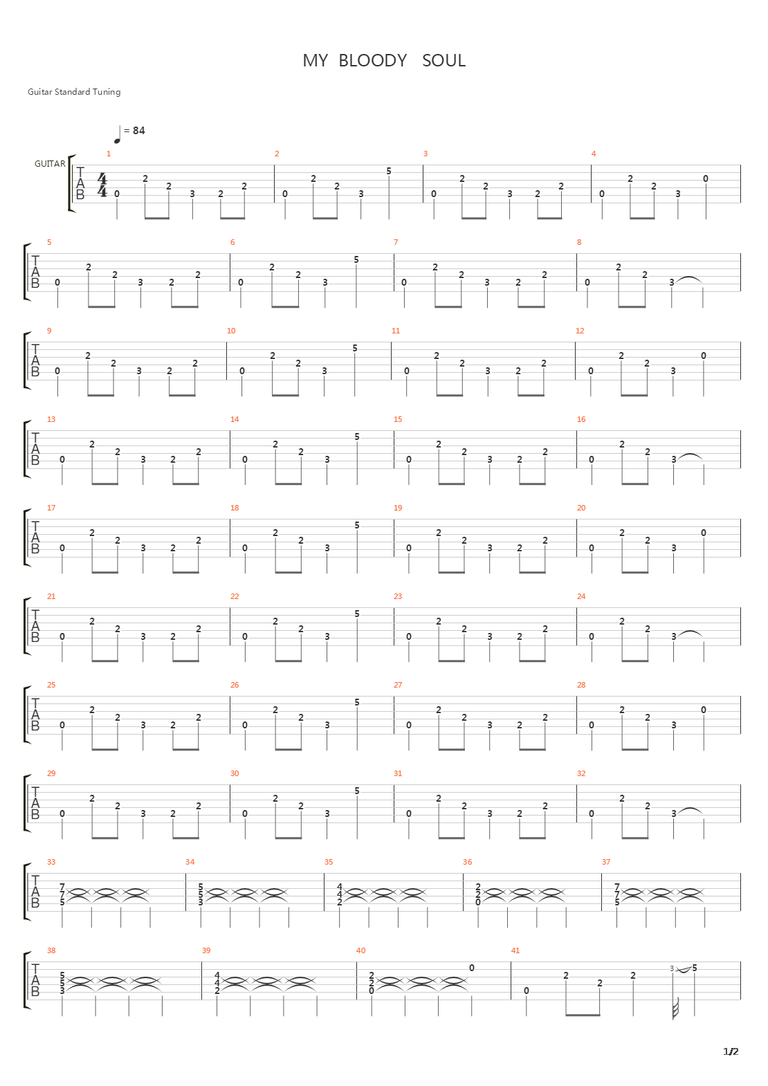 My Bloody Soul吉他谱