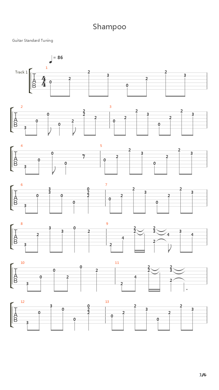 Shampoo吉他谱