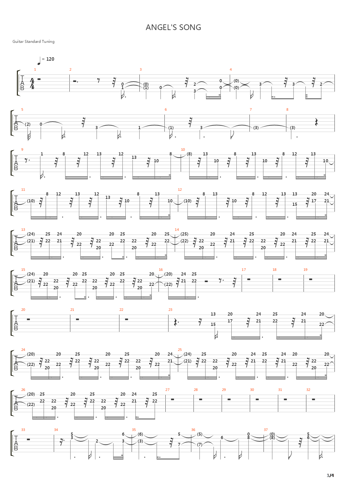 Angels Song吉他谱