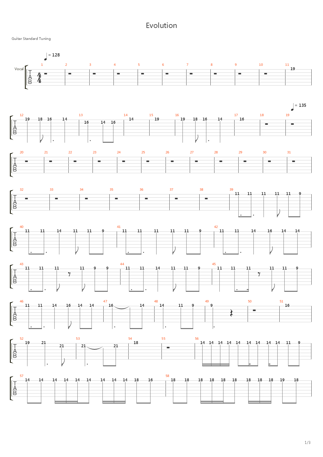 Evolution吉他谱
