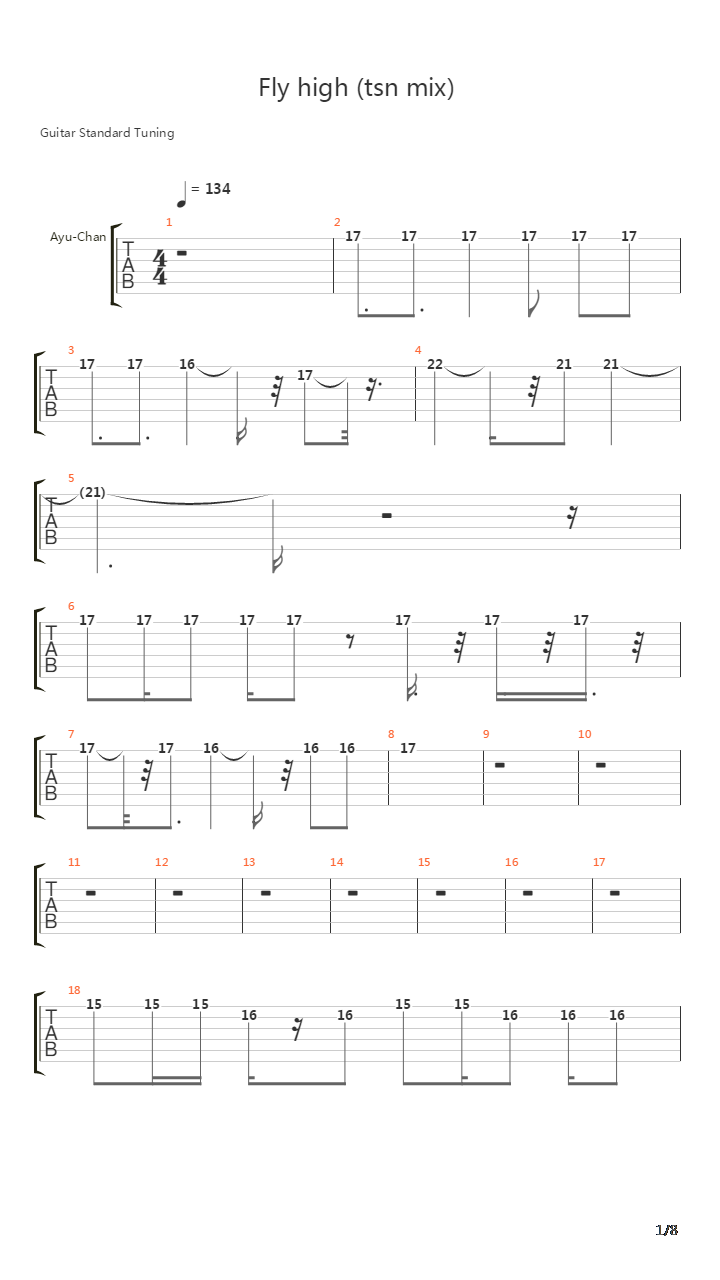 Fly High Trans Remix吉他谱