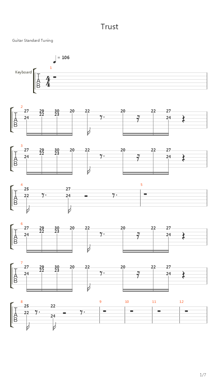 Trust吉他谱
