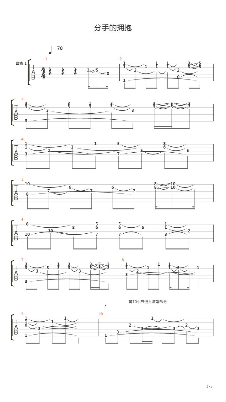 分手的拥抱吉他谱