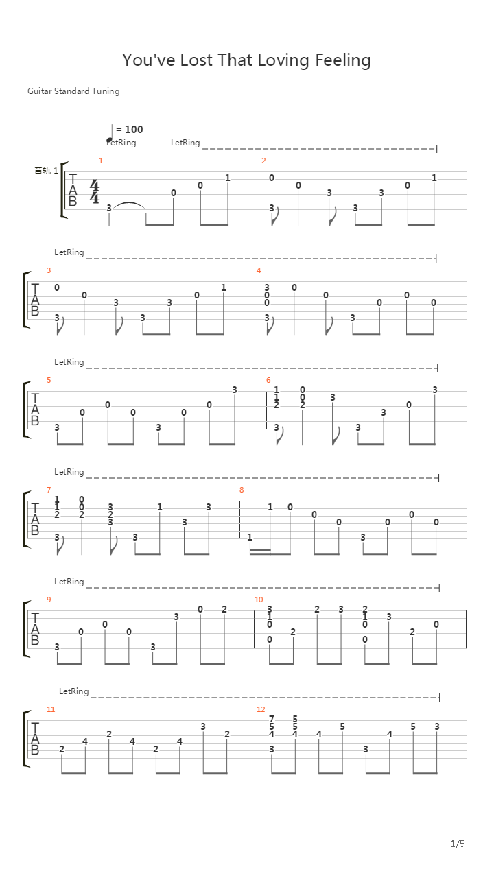 You've Lost That Loving Feeling吉他谱