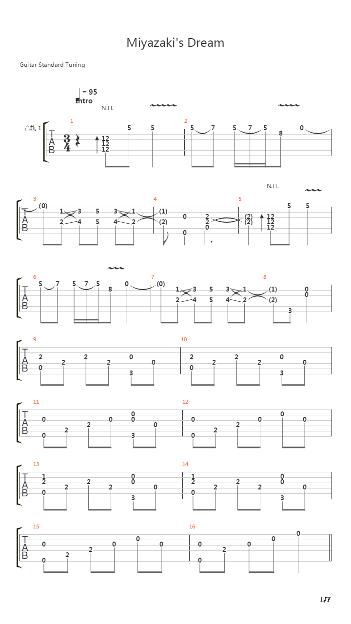 Miyazaki's Dream(宫崎之梦)吉他谱