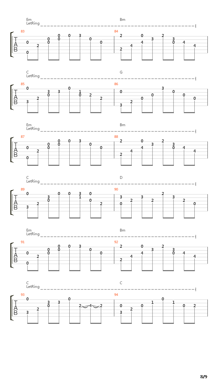 心跳吉他谱