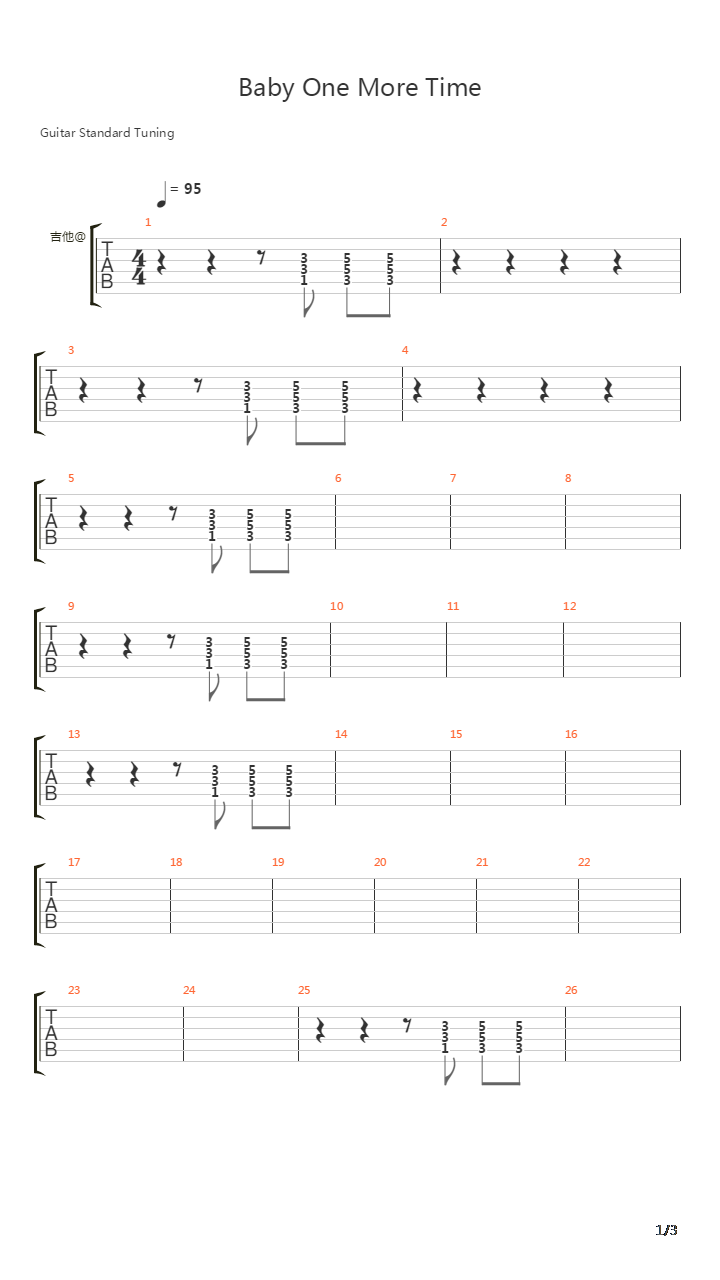 Baby One More Time吉他谱