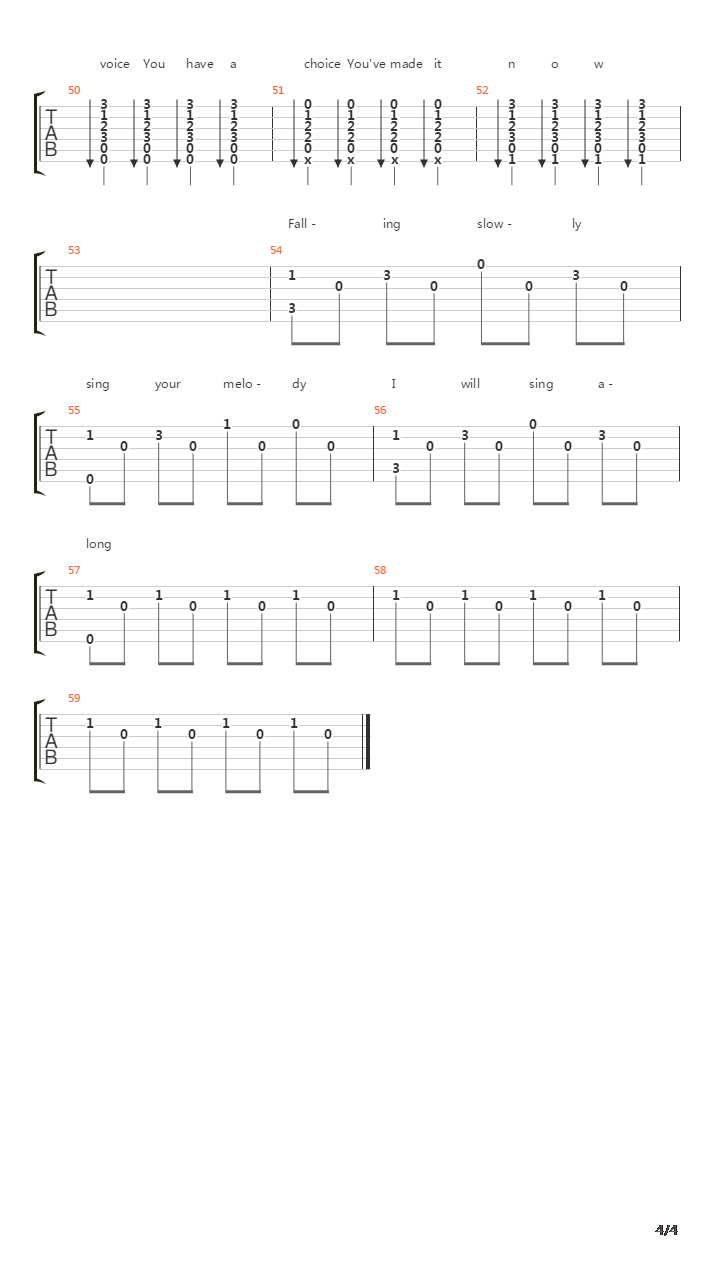 Falling slowly吉他谱
