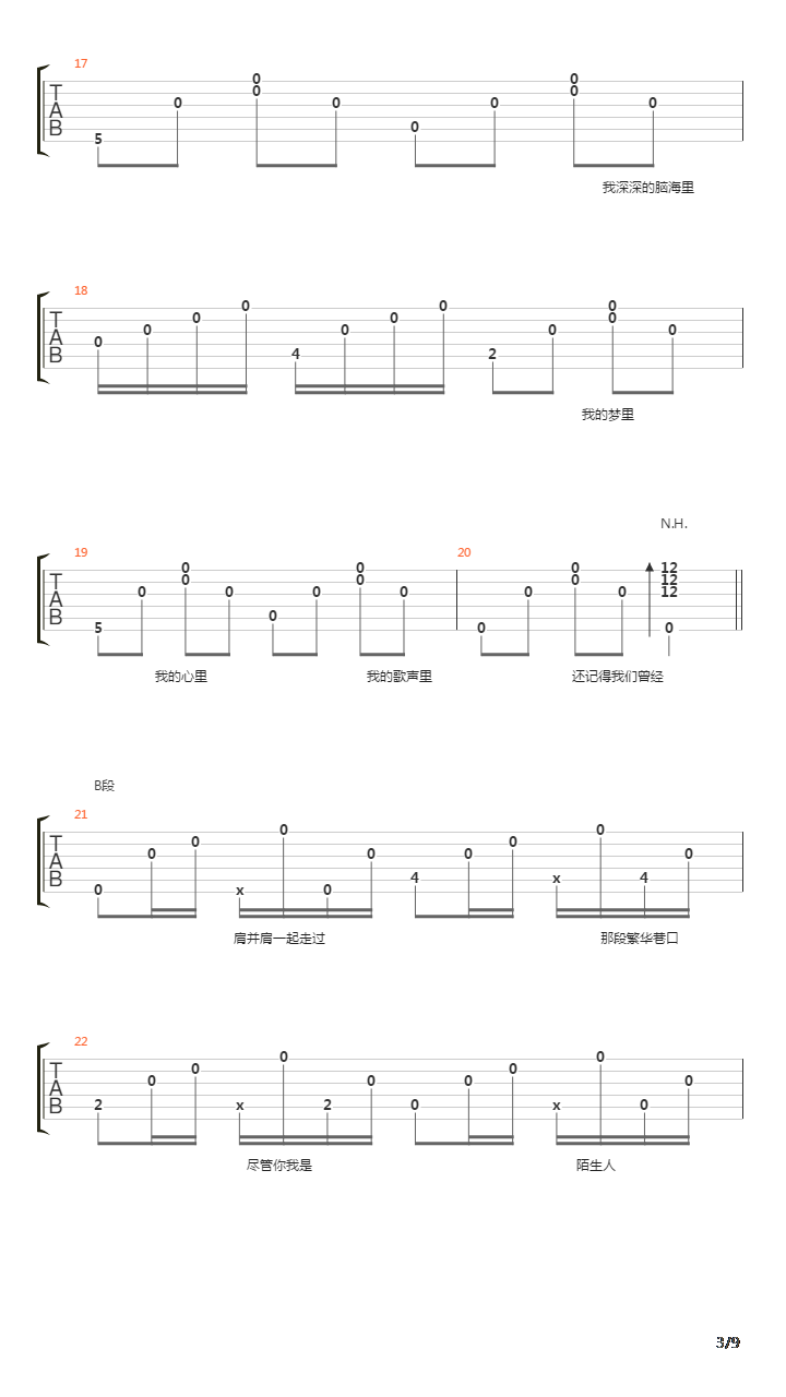 我的歌声里吉他谱