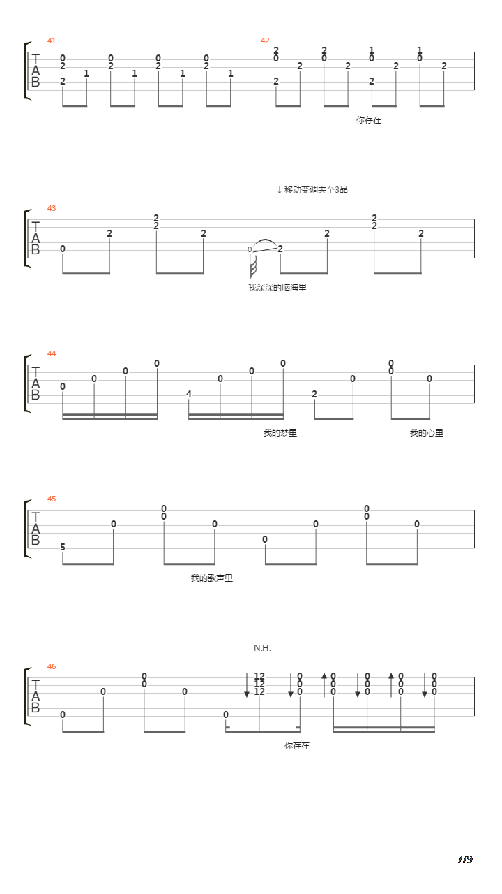 我的歌声里吉他谱