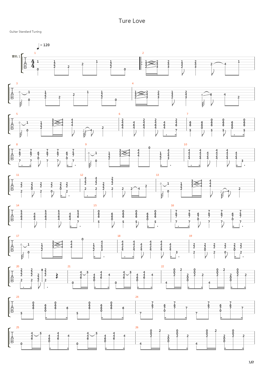 Ture Love吉他谱