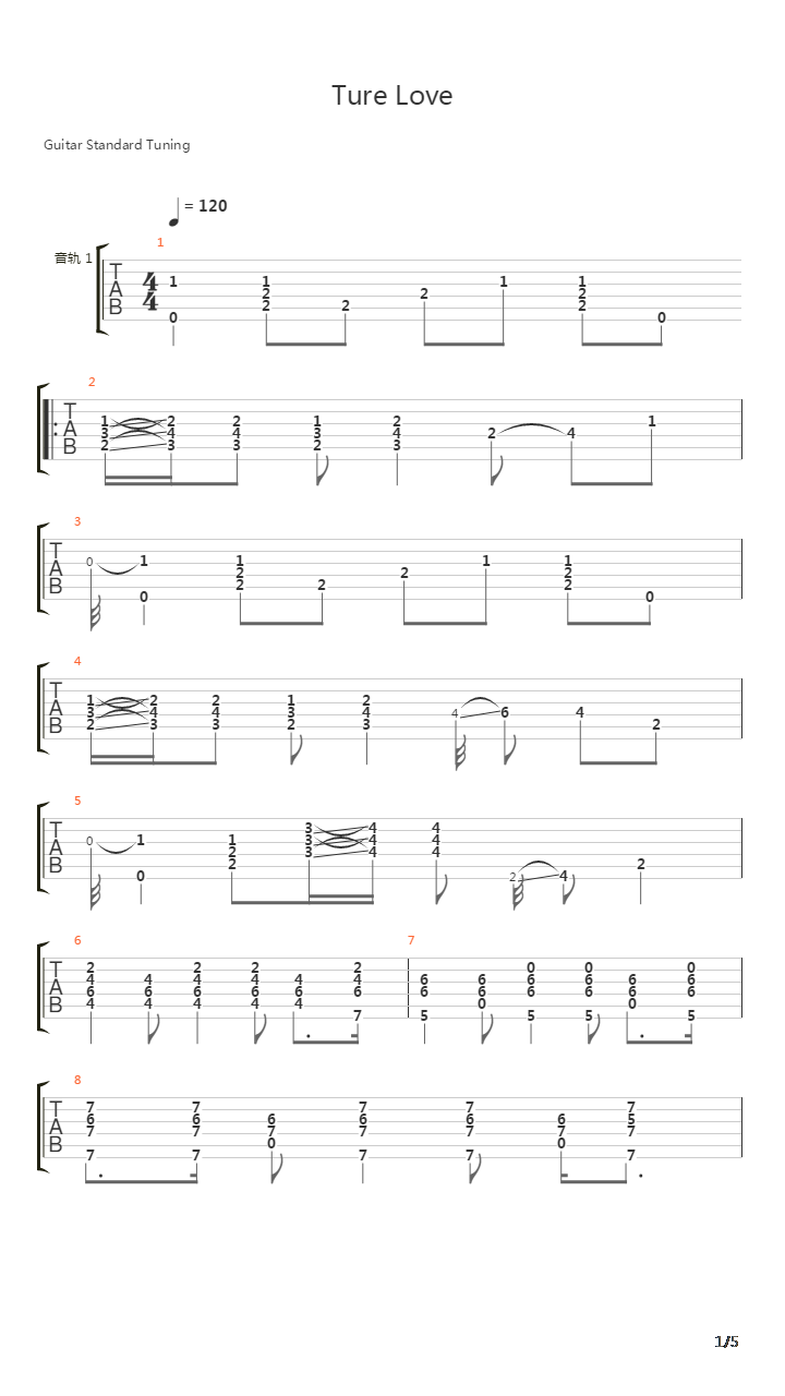 Ture Love吉他谱