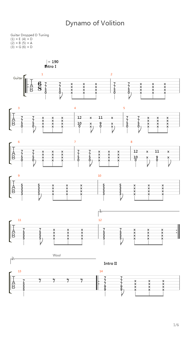 Dynamo Of Volition吉他谱