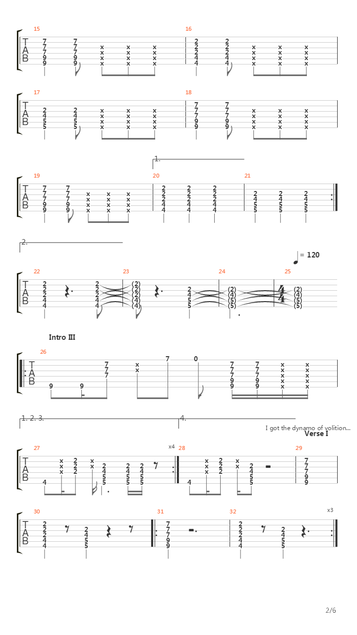 Dynamo Of Volition吉他谱