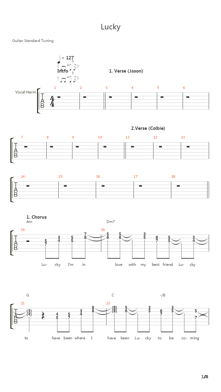 Lucky吉他谱