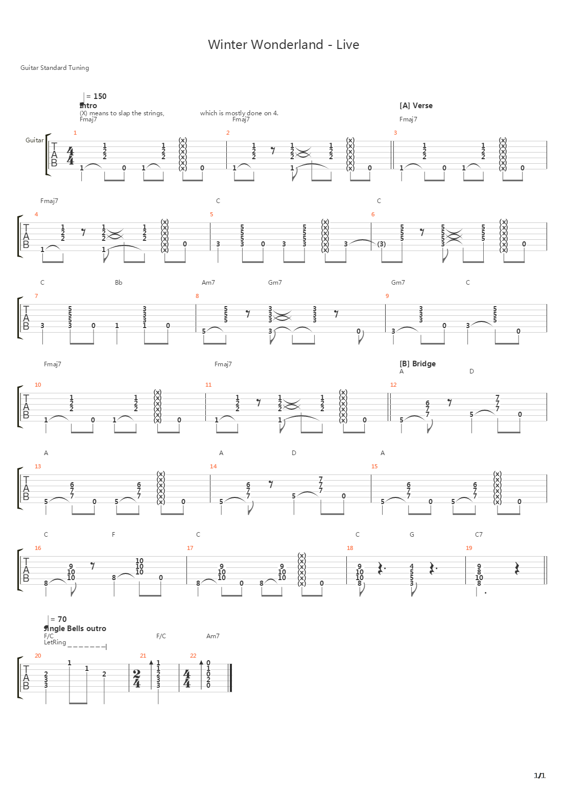 Winter Wonderland吉他谱