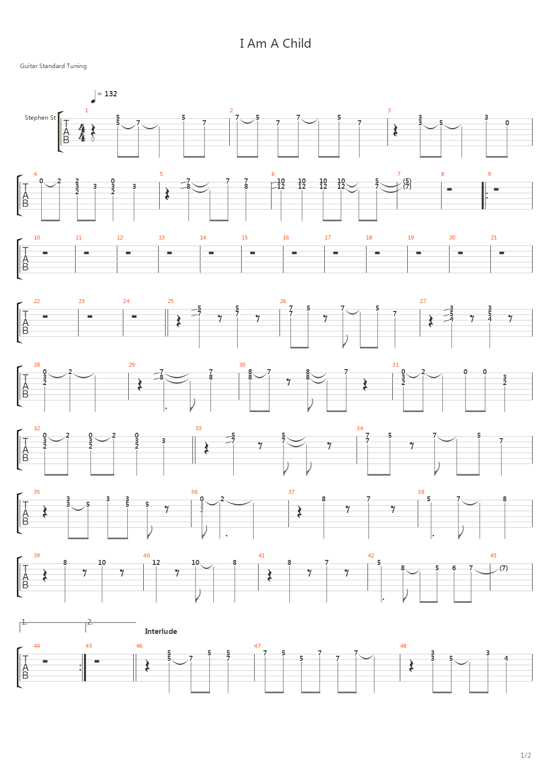 I Am A Child吉他谱