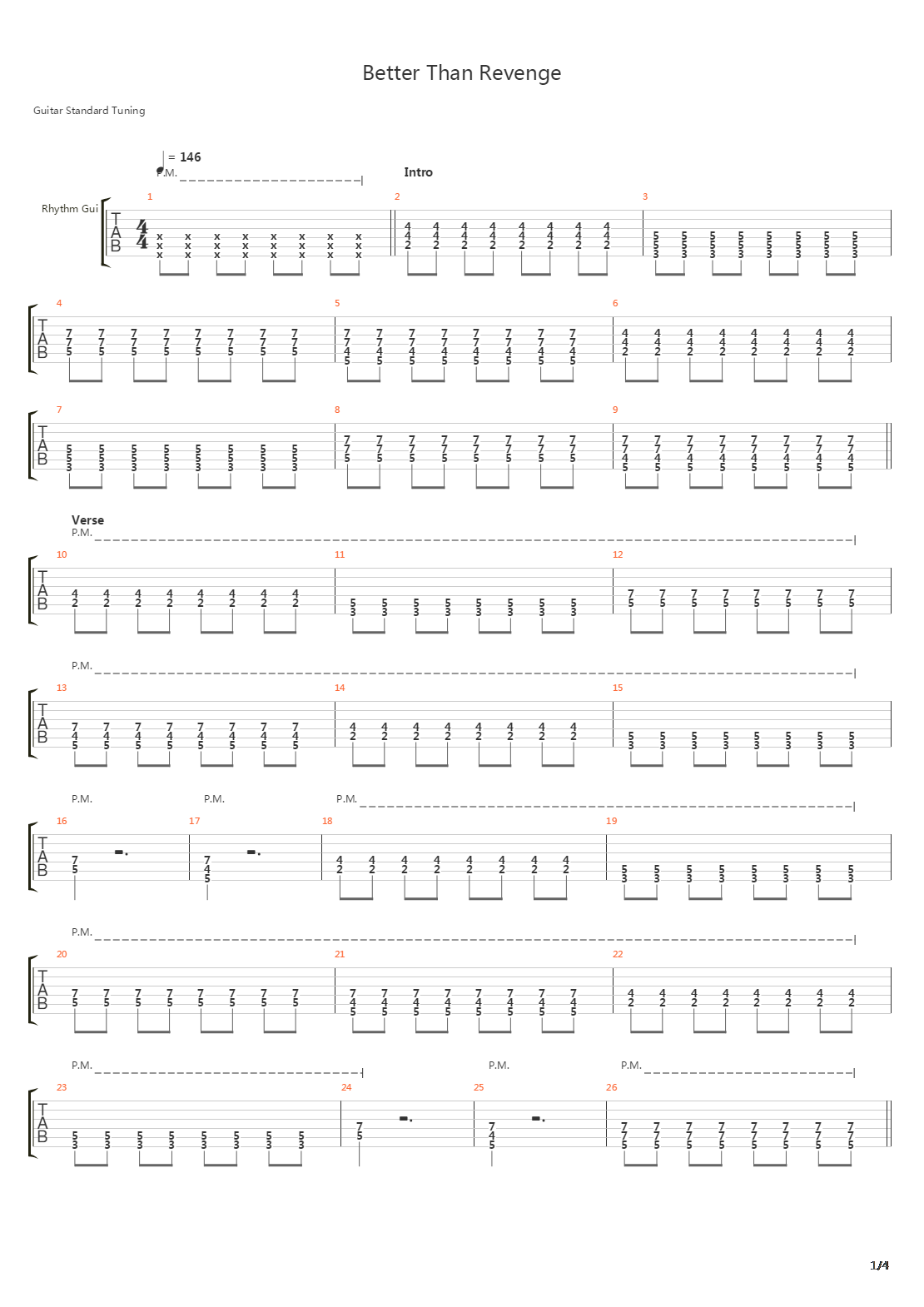 Better Than Revenge吉他谱